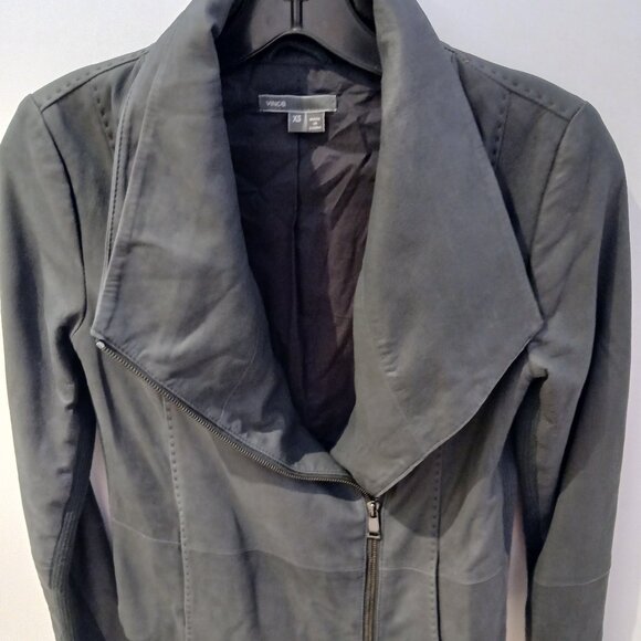 Vince Paper Goat Leather Scuba Jacket - Picture 1 of 12